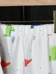 2pcs Dino Graphic Print Pullover & Pants Set for Baby Boys & Girls