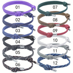 Adjustable Sports Bracelet with Rope Braiding