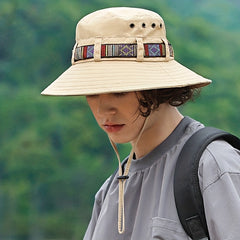 Western Cowboy Sun Protection Bucket Hat for Outdoor Travel Fishing