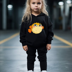 OERYUI Kids Cartoon Globefish Print Hoodies Pants Set