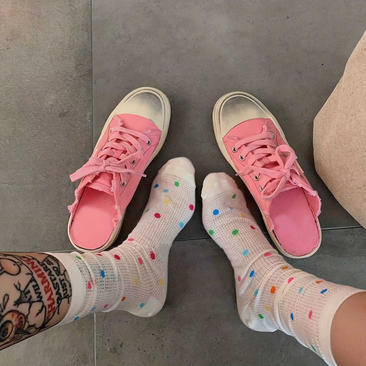 Polka Dot Print Socks Sweet & Breathable All-match Stockings