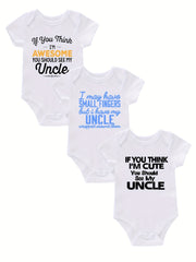 3pc Rompers Infant Toddler Letter Print Jumpsuit