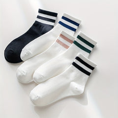 Striped Crew Sports Socks Women's Stockings