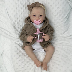 19" Full Vinyl Body Reborn Baby Girl Doll Toy for Kids Birthday Gift