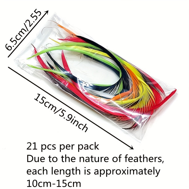 21pcs Colorful Goose Feather Nymph Lure for Trout Fly Bait Making