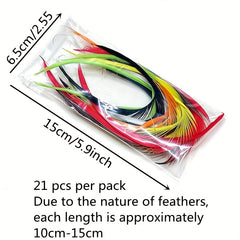 21pcs Colorful Goose Feather Nymph Lure for Trout Fly Bait Making