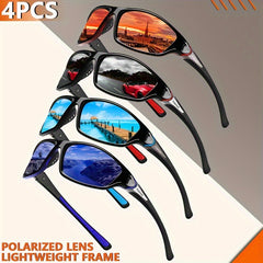 4pcs Sports Sunglasses For Men Polarized High Sunglasses For Driving Cycling