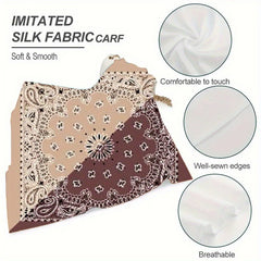 Custom Men's Square Scarf with Logo Image Soft Polyester Fiber