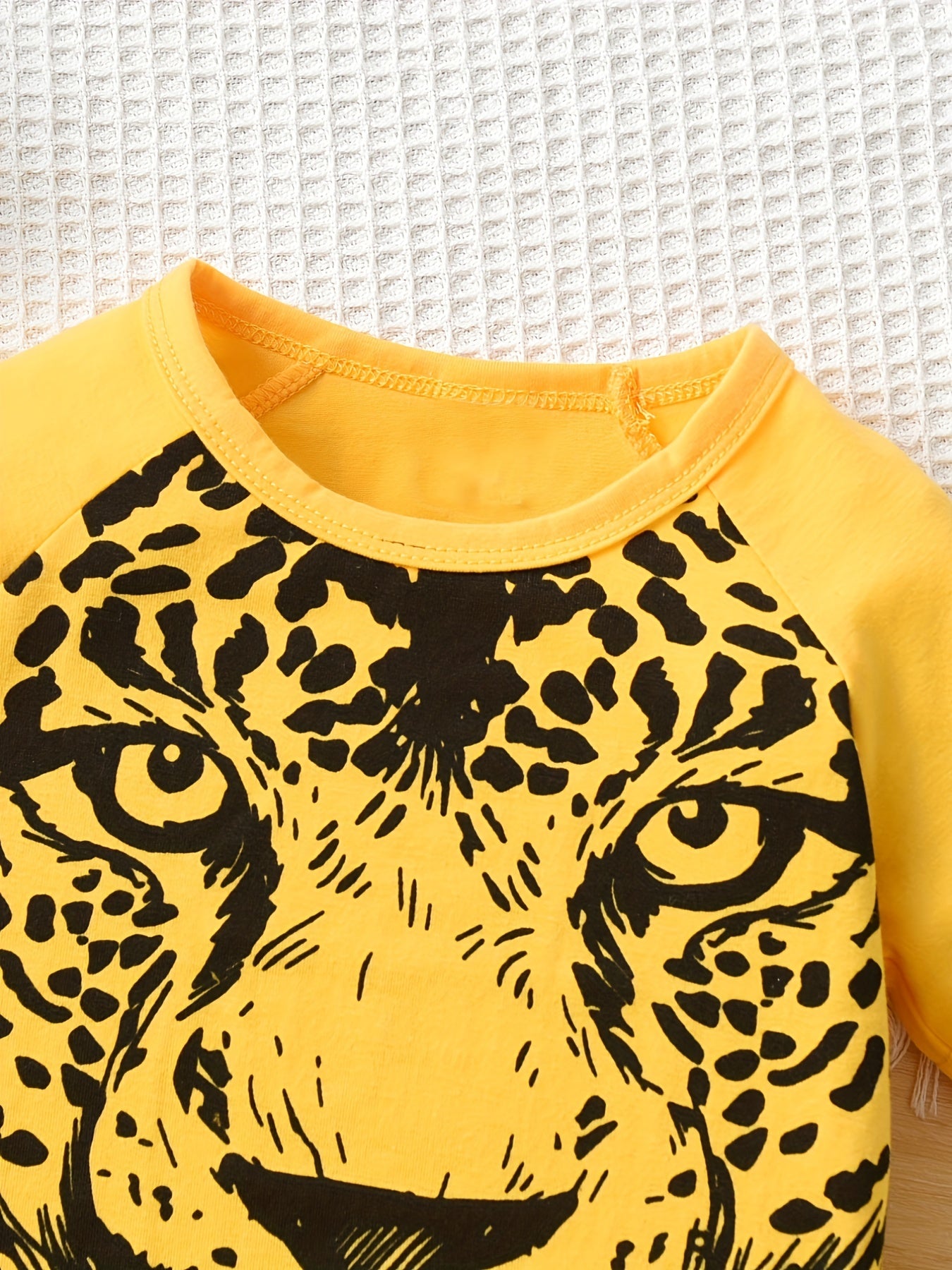Boys Leopard Casual Outfit T shirt & Shorts Set Summer Kids Clothes