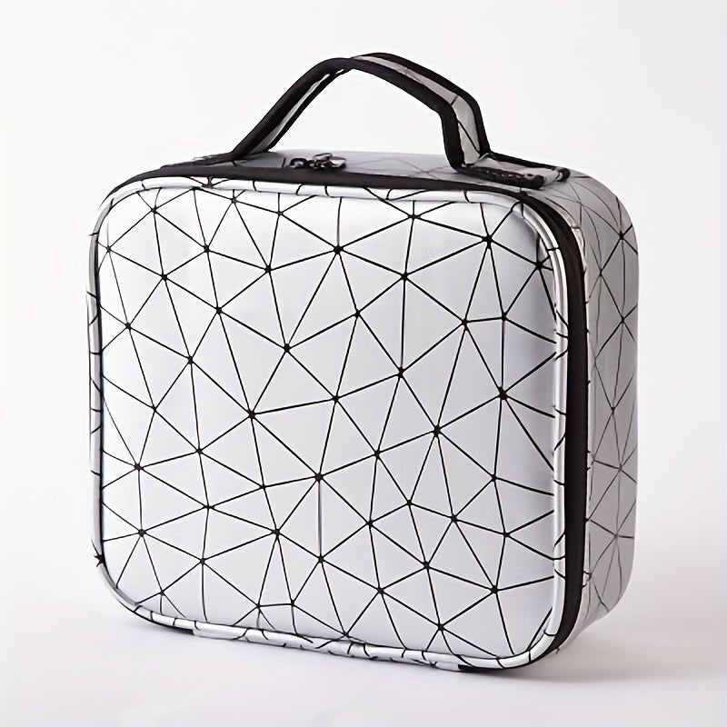 Adjustable Compartments Travel Makeup Train Case for Women