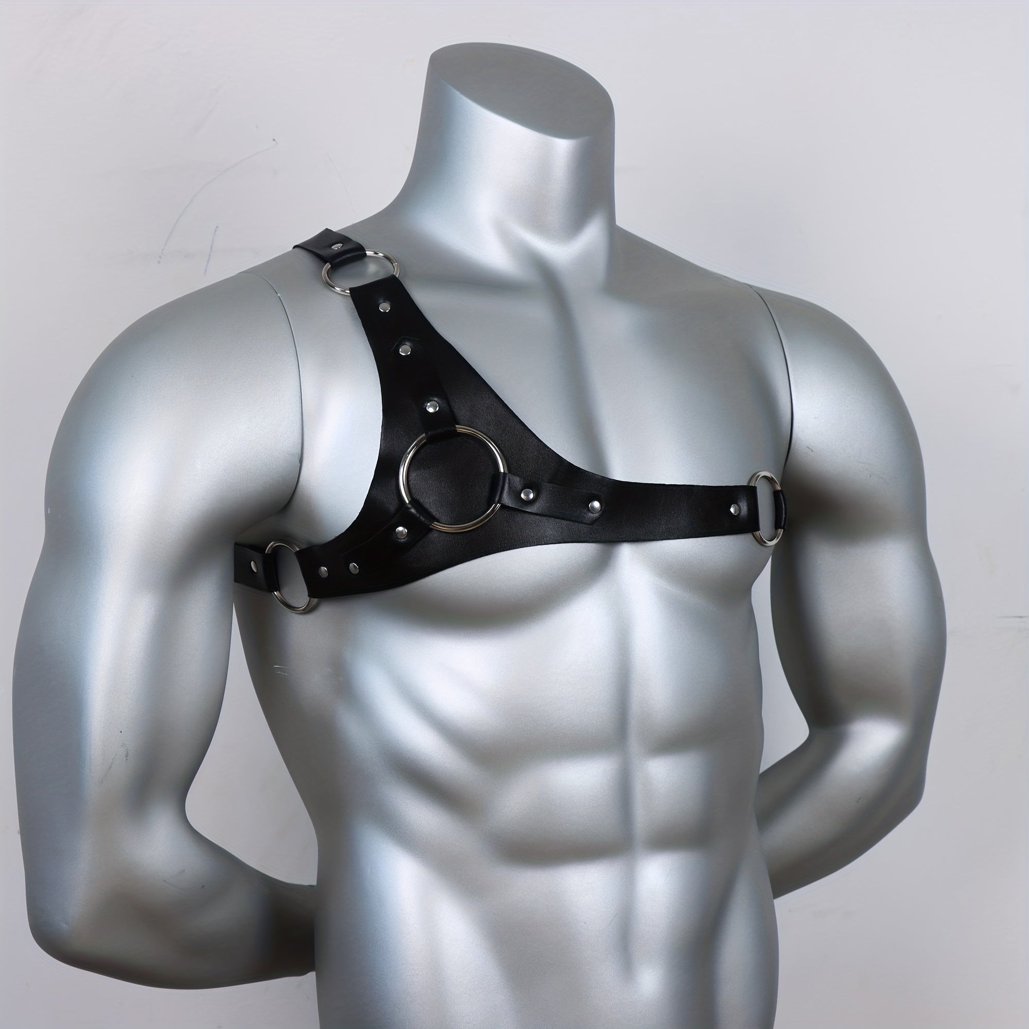 Men's Punk Body Chest Harness Suspenders PU Leather Adjustable Strap
