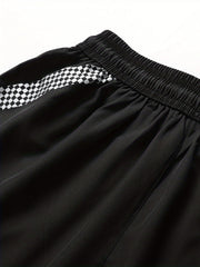 Men's Quick Dry Active Shorts Zipper Pockets Drawstring Waist