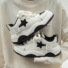 Star Pattern Thick Bottom Low Skate Shoes for Women