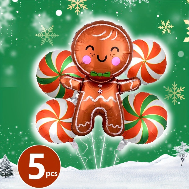Gingerbread Man Balloon Set for Holiday Party Decor