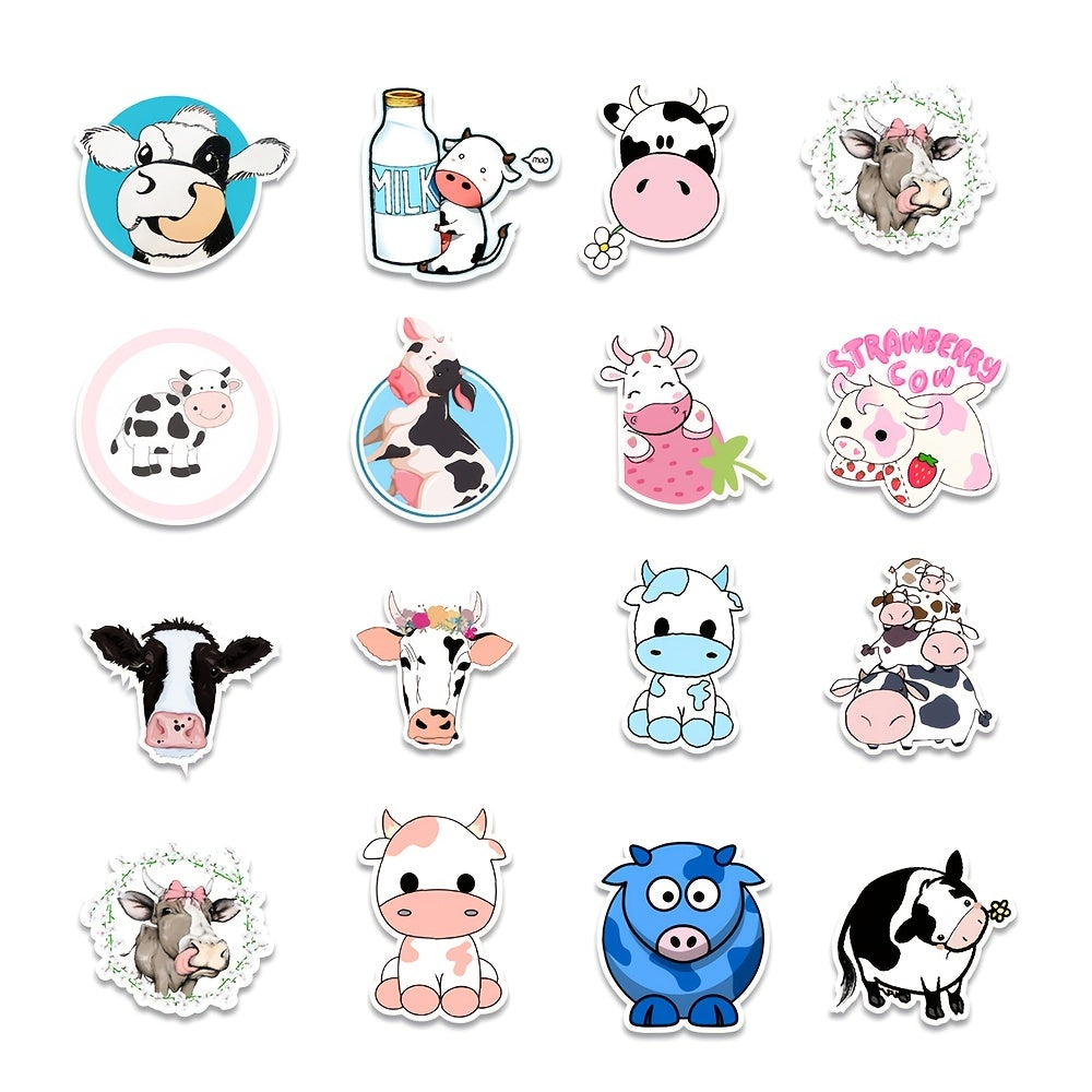 50pcs Cow Doodle Stickers for Luggage Helmet Laptop Skateboard DIY Waterproof