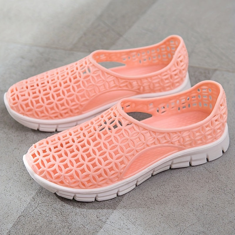 Women's Solid Clogs Casual Flat Shoes Lightweight Breathable Beach Shoes