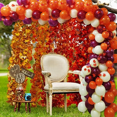 95pcs Thanksgiving Balloons Fall Party Supplies Balloons & Maple Leaves Decor