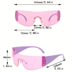 Y2K One piece Sunglasses Rivet Mirror Lens UV400