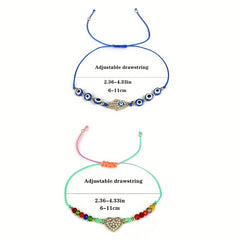 24pcs Girls Evil Eye Adjustable Bracelet Jewelry Accessories For Gift Party
