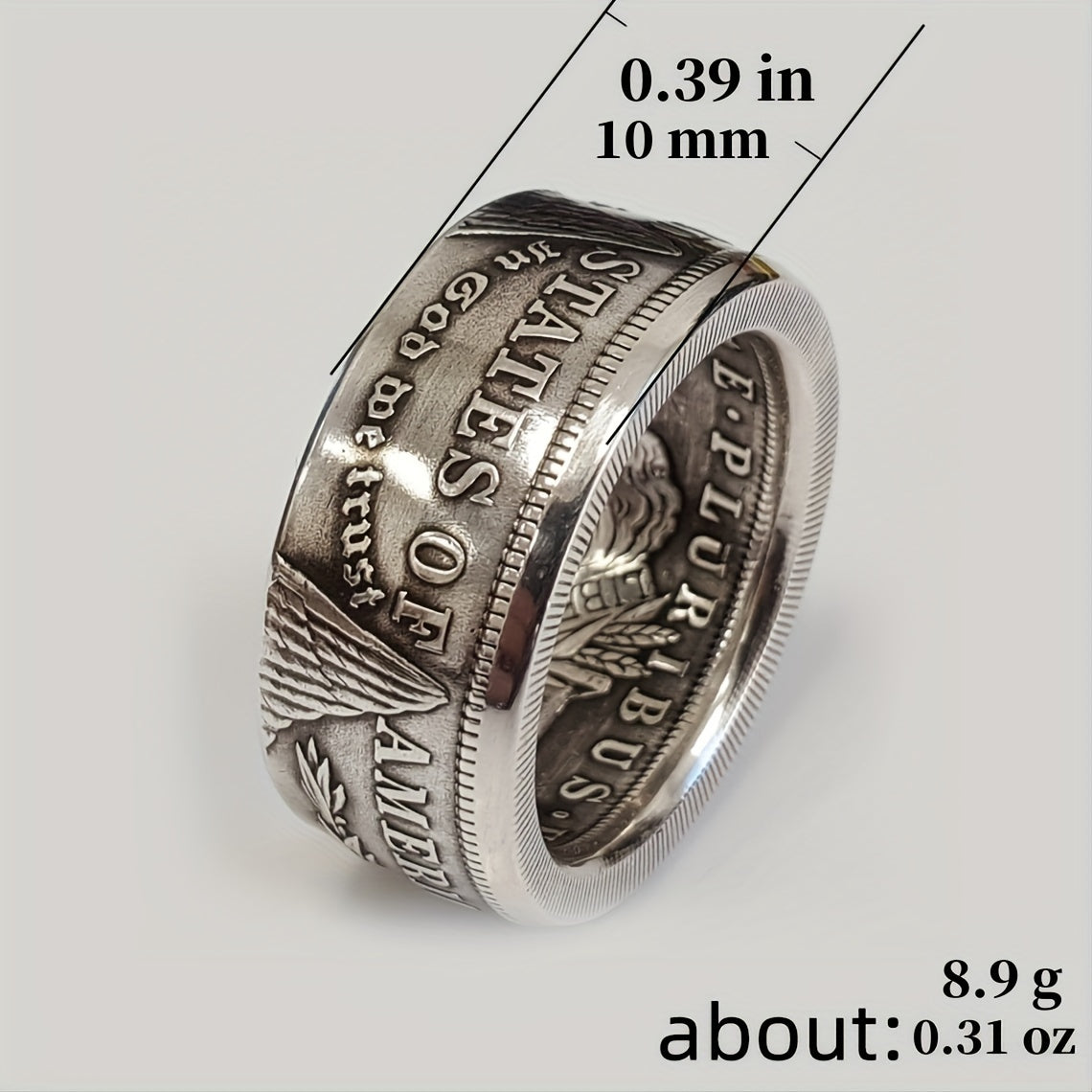 Number Letter Leaf Engraved Ring Men's Finger Jewelry