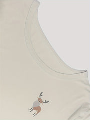 Elk Print Pajama Set Long Sleeve Top & Pants