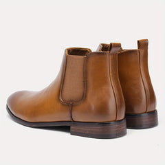 Men's Zipper Chelsea Boots Round Toe Ankle Boots