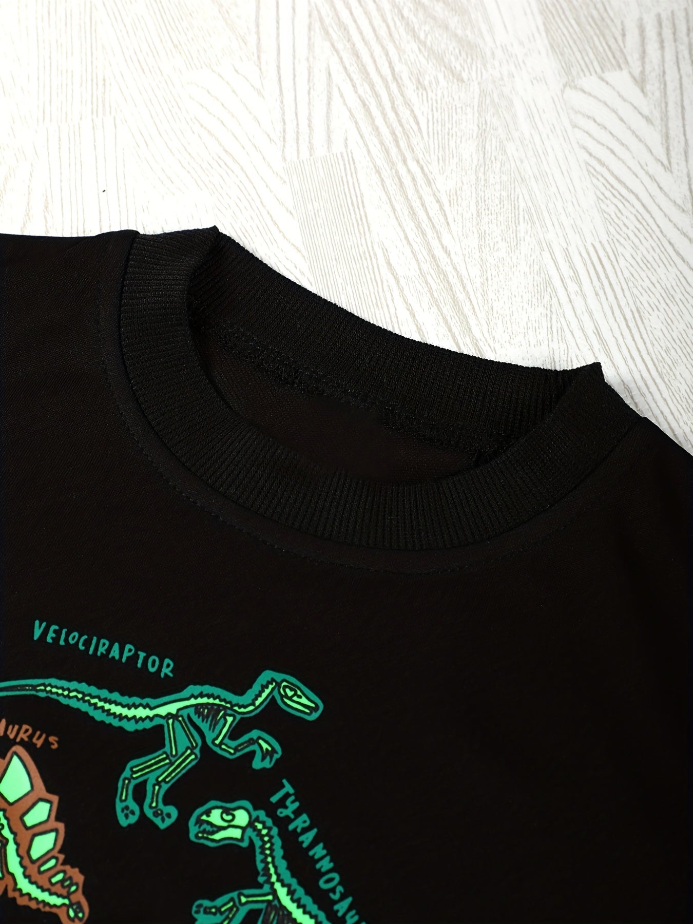 Dino Reflective Skeleton Sweatshirt & Sweatpants Set