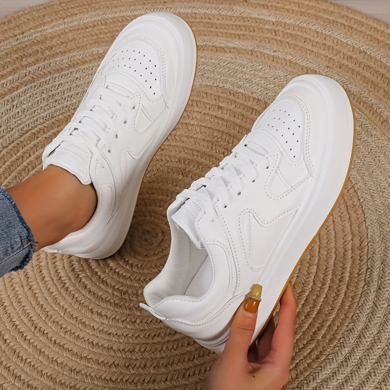 Women's Lace Up Low Casual Sneakers Minimalist Flat Shoes