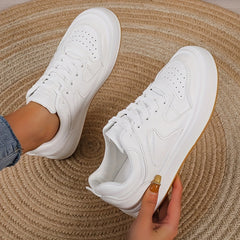 Women's Lace Up Low Casual Sneakers Minimalist Flat Shoes