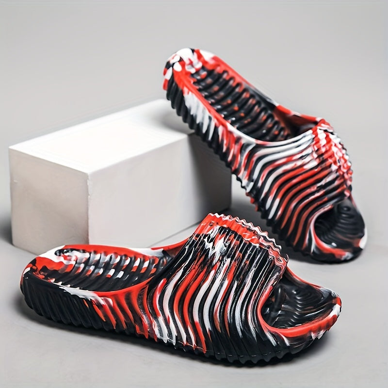 Men's Colorblock Non Slip Slides Lightweight Open Toe Quick Dry Slippers