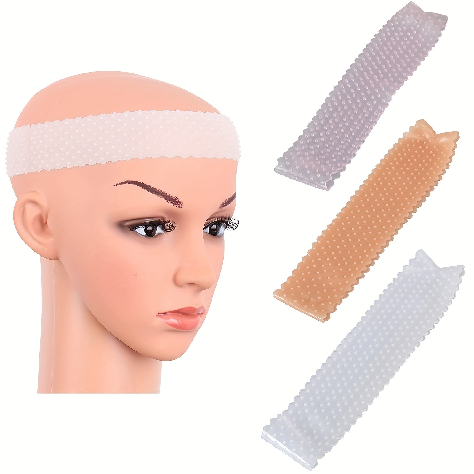 3Pcs Non Slip Wig Hair Band Silicone Wig Band Comfort HeadBand