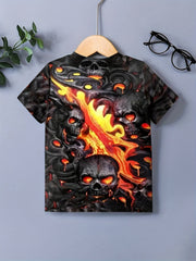 Halloween Skull 3D Print Casual T shirt Graphic Tees Street Wear Kids Clothes
