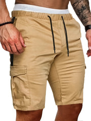 Men's Casual Cargo Shorts Waist Drawstring Outdoor Summer Shorts