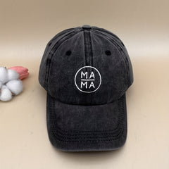 Mama Embroidery Distressed Baseball Cap Lightweight Dad Hat