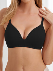 3pcs Solid T Shirt Bras Comfy & Breathable Push Up Bra Women's Lingerie