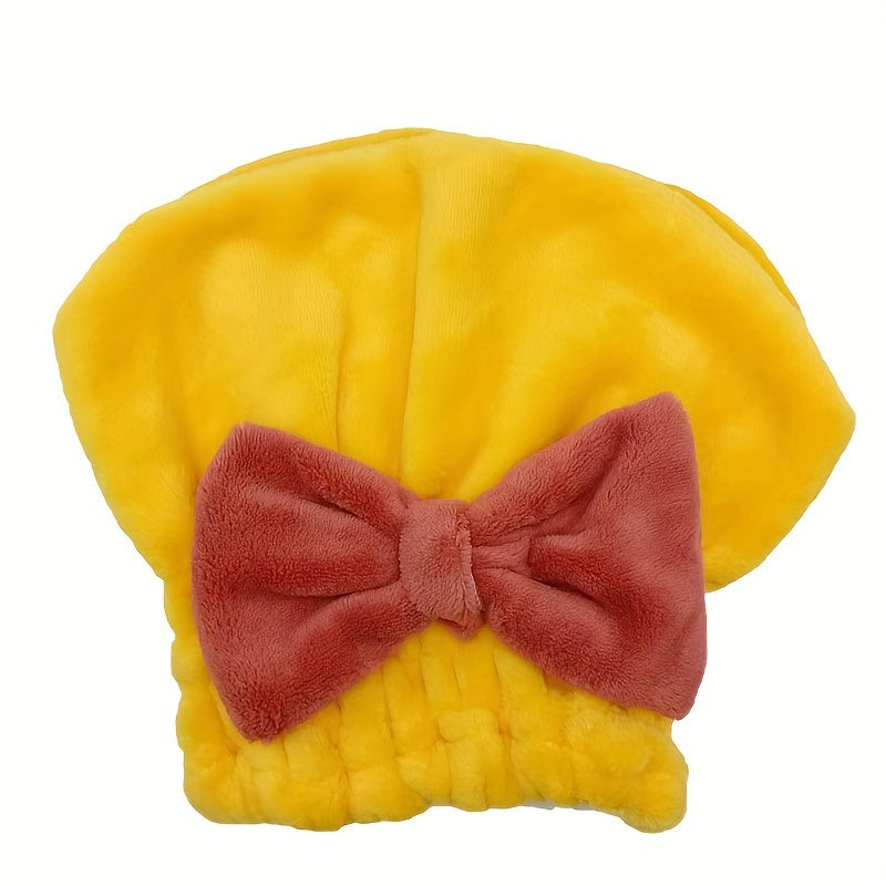 Hair Drying Towel with Bow Shower Cap
