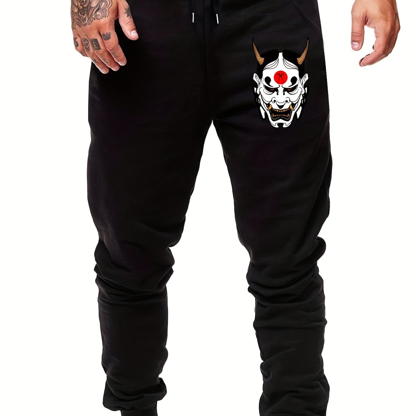 Scary Face Men's Sports Pants - Drawstring Jogging Trousers