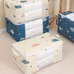 Foldable Blanket Storage Bag with Zipper, Large Organizer