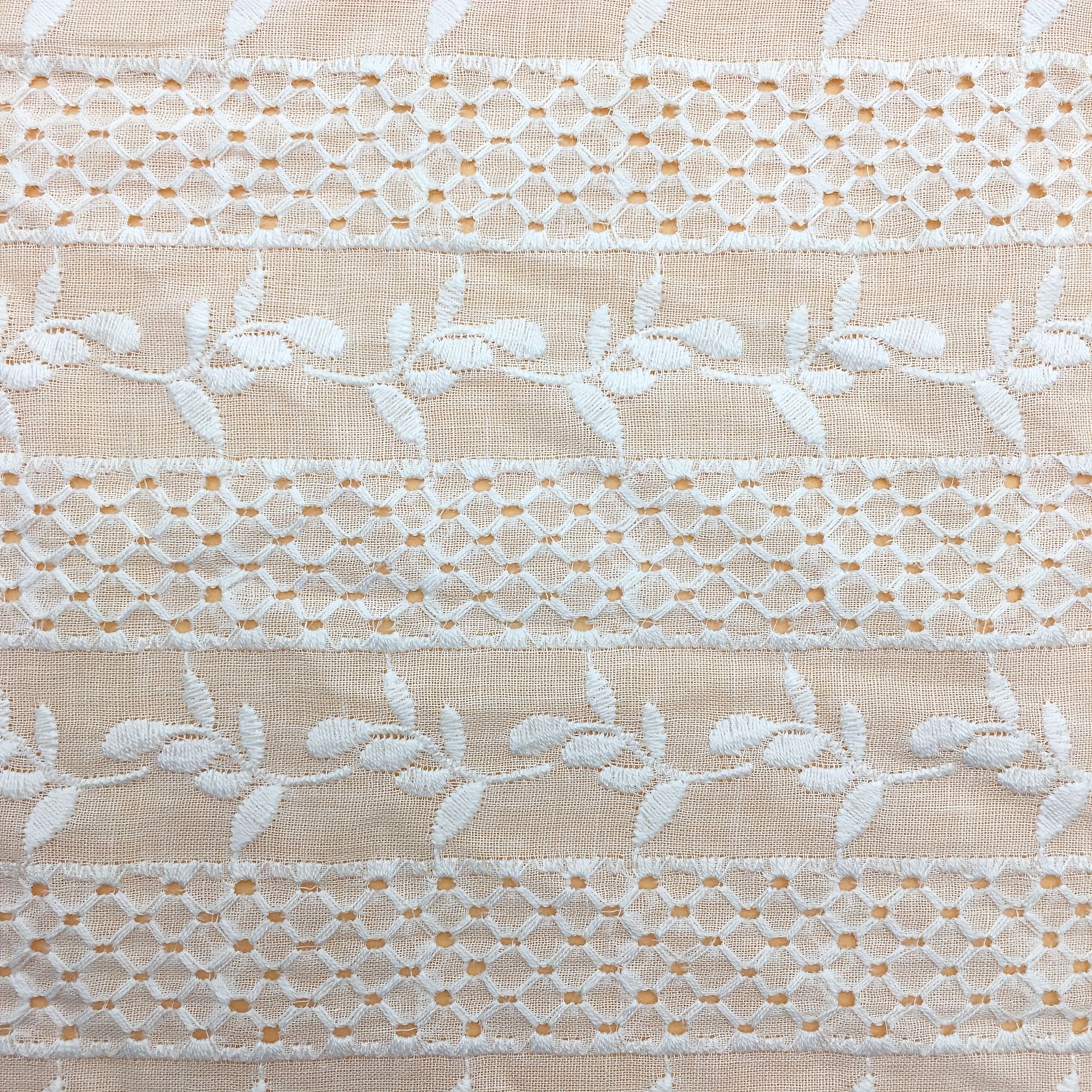 Cotton Base Hollow Embroidery Fabric 3D Dress Perforated Lace Fabric 1m