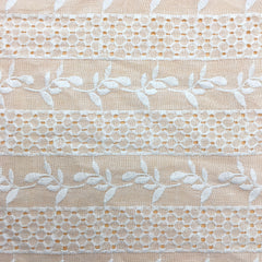 Cotton Base Hollow Embroidery Fabric 3D Dress Perforated Lace Fabric 1m