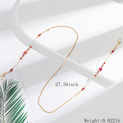 Golden Beaded Sunglass Lanyard Necklace For Glasses