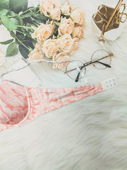 Colorblock Push Up Bra & Bow Tie Panties Set