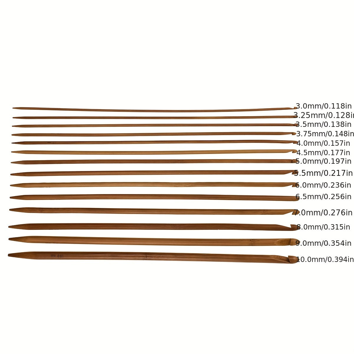 14pcs Carbonized Bamboo Crochet Kit with Storage Case