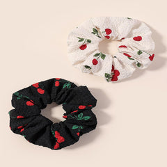 2pcs Fruit Print Scrunchie