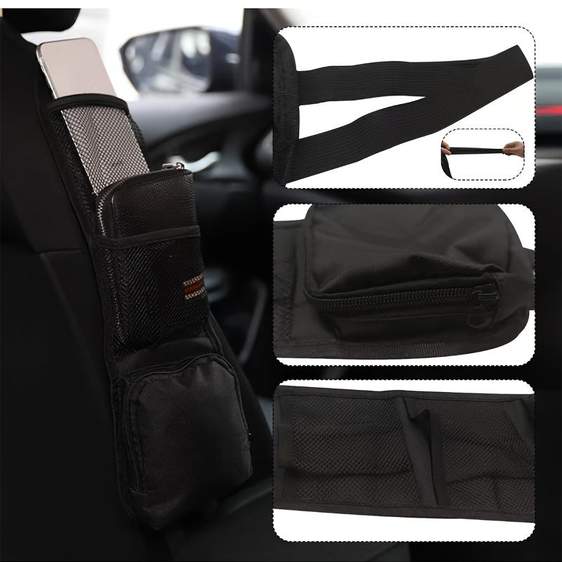 2pcs Car Seat Side Storage Bag Seat Side Hanging Organizer Oxford Cloth Mesh Bag