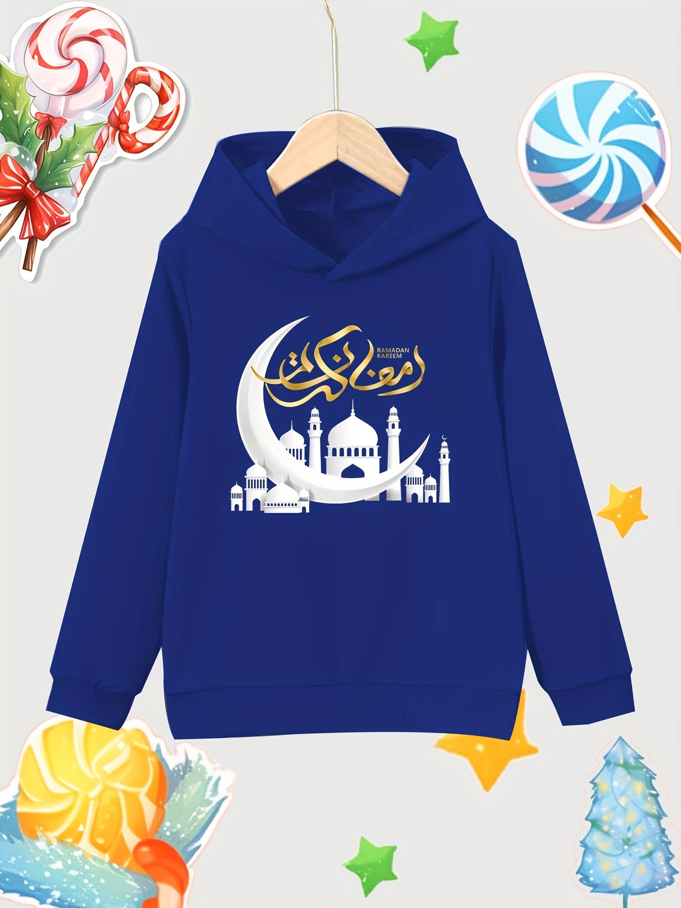 Moon City Girls Cotton Hooded Sweatshirt for Autumn Winter