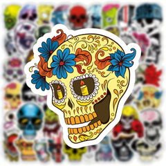 50pcs Skull Series Doodle Stickers, Waterproof Decorative Stickers