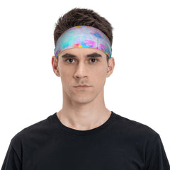 Men's Non Slip Workout Headband Sweat Wicking in Pastel Rainbow Colors
