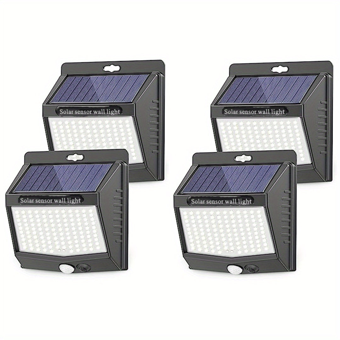 Solar Security Lights Outdoor 4 Pack 118 LED Motion Sensor Ultra Bright