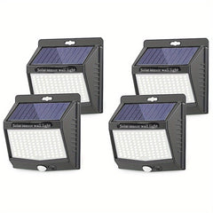 Solar Security Lights Outdoor 4 Pack 118 LED Motion Sensor Ultra Bright